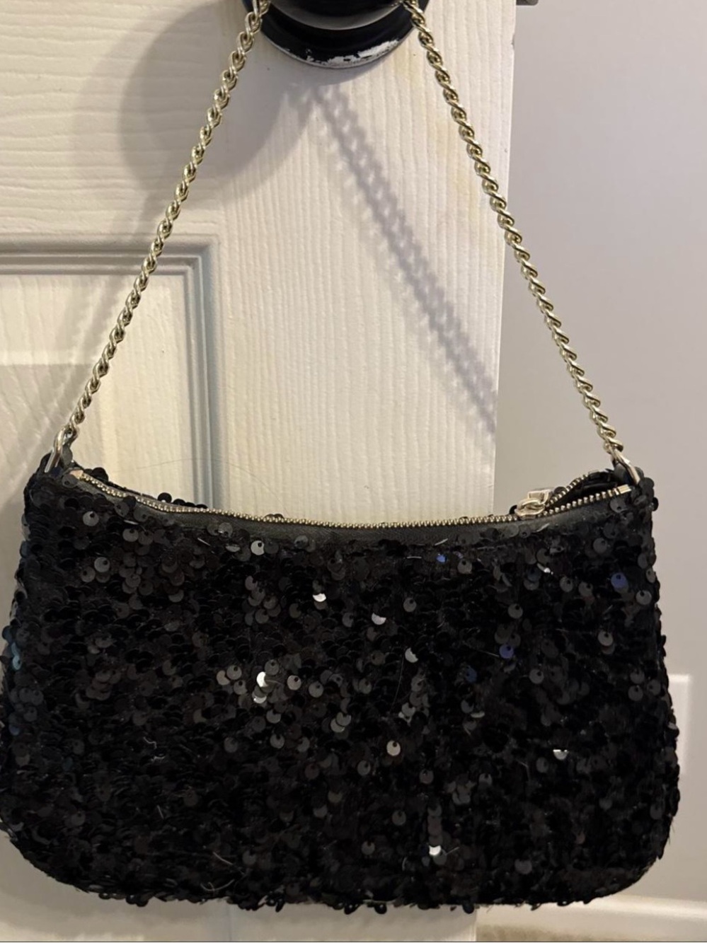 kate spade Black Sequin Chain Shoulder Clutch - Picture 5 of 5